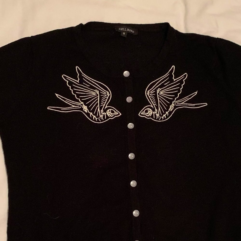 Hell Bunny Bird Skeleton Skull cardigan sweater